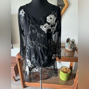 Krista Lee Sheer Embroidered Tunic